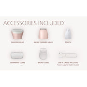 Philips Lady Shaver Series 6000, Cordless Electric Shaver, Wet & Dry Use, Rechargeable, Lychee Pink, BRL137