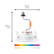 Philips Smart Wi-Fi Connected LED 85-Watt Recessed Can Downlight, Full-Color and Tunable White, Dimmable, Frosted 5-6 Inch Trim Size, E26 Base, 4-Pack, 562314-4