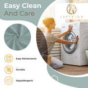 Home City Inc. Superior Milan Cotton Textured Striped Woven Blanket, Dobby Jacquard Weave, Aqua, California King 108x100 in