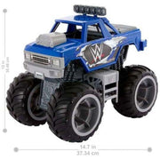 Mattel HPG36 WWE Wrekkin Slam Crusher Monster Truck, Blue, 8 Breakaway Parts, Real Rolling Wheels