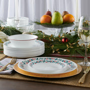 Corelle Winter Berries 18-Piece Dinnerware Set, Chip Resistant Triple-Layer Glass, Microwave and Dishwasher Safe, Service for 6, 1152589