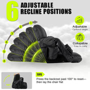 HUSGW Stadium Grandstand Seat, 2 Pcs, Adjustable Backrest with Lumbar Pillow, Double Armrests, Multifunctional Storage, Portable Foldable Outdoor Chair