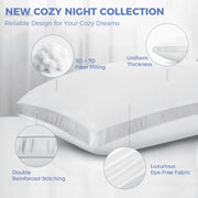 Cookey Queen Size Bed Pillows Set of 2, Luxury Hotel Quality, Gusseted Ergonomic Support, Hypoallergenic Down Alternative Filling, 20 x 30 in