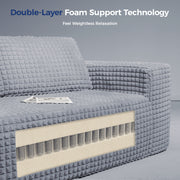 HOMSHADE HMSF02 Diamond Sofa, 101-Inch, No-Assembly, Dual-Layer Foam, Extra-Wide 30.7-Inch Deep Seat, Gray