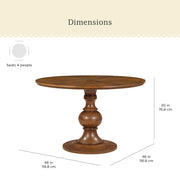 The Pioneer Woman PW1425004710074 Callie Round Dining Table, Heirloom Brown Finish