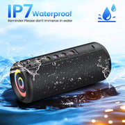 Xinwld M17B Portable Bluetooth Speaker, Bluetooth 5.4, 20W HD Stereo Sound, 20H Playtime, IPX7 Waterproof, Black