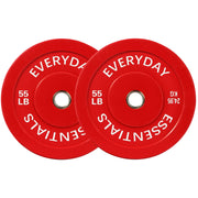 BalanceFrom EEBP-2GCLR55P Olympic Bumper Plate Weight Plate with Steel Hub, Color Coded, 55 lbs Pair
