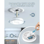 SITERWELL GS886F Hardwired Interconnected Smoke Detector Carbon Monoxide Detector Combo with 2 AA Batteries Back Up,  3 Pack