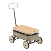 Kidpop PULA Wild 3-in-1 Kids Pull-Along Wagon, Adjustable Handlebar, Removable Wooden Cover, Grey, KPD4005A