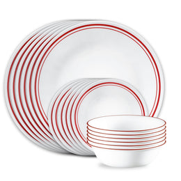 Corelle 18pc Logan Dinnerware Set Red
