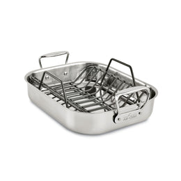 All-Clad 11644910075 Stainless Steel Roaster with Nonstick Rack 11x14 Inch Oven Safe 600F