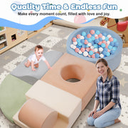 Yexmas 6-Piece Toddler Climbing Toy Set with Ball Pit, Soft Foam, Multicolor, SF005E
