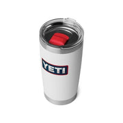 YETI Rambler 20 oz Tumbler, Stainless Steel, Vacuum Insulated, MagSlider Lid, White Badge, 21071508695