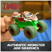 Spin Master Monster Jam Smash & Bash Zombie Die-Cast Monster Truck, Crash-Action, Green, Series 02, 6072396