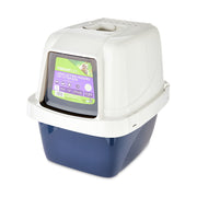 Vibrant Life Large Sifting Hooded Enclosed Cat Litter Box, Durable Polypropylene, White, CP66WM