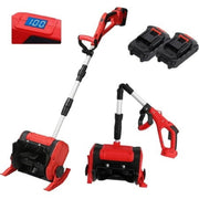 KingFurt 12in Cordless Snow Shovel Powerful Electric Snow Thrower with 21V Lithium Battery and Charger for Efficient Snow Blower-Red