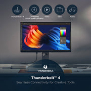 ViewSonic VP2488-4K 24 in. 4K UHD IPS Monitor with 100% sRGB, 98% DCI-P3, Pantone Validated, Thunderbolt 4 with 100W Power Delivery, USB-C, HDMI, DisplayPort