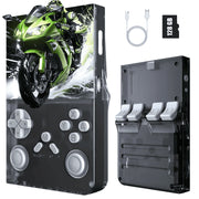 Colorfish Handheld Game Console, 8000+ Classic Games, 128GB SD Card, 3.5in IPS Screen, Dual-Core 1.2GHz, 2GB RAM, HDMI Output, 3000mAh Battery, Transparent Black