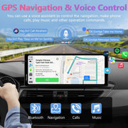 Carpuride 10.26 Wireless Car Stereo with Apple CarPlay, Android Auto, HD IPS Touchscreen, 4K Front Dash Cam, 1080p Rear Camera, Voice Control C92