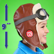 Just Play Danny Go Aviator Hat, Vintage Style Brown Costume Headwear for Kids Ages 3 and Up, 23156