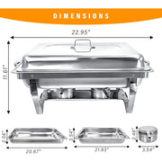 Jacgood Chafing Dish Buffet Set, 4 Pack, 8 Quart Half Pan, Stainless Steel Food Warmer with Water Pans and Fuel Holders