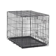 Vibrant Life 37130D Double-Door Foldable Metal Wire Dog Crate with Divider, X-Large, 42