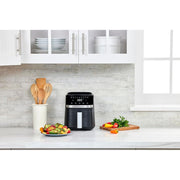 BLACK+DECKER Purify 2-Quart Digital Air Fryer, 9 One-Touch Presets, LED Touchscreen, Auto Shut-Off, Shake Reminder, 1000W, Stainless Steel, AFBD22-0BD