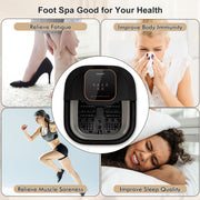 FOFOJY Collapsible Foot Spa Bath with Heat and Massage Roller, Bubble, Temperature Control, Remote Control