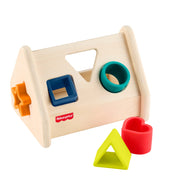 Fisher-Price Wooden Silicone Shape Sorter Developmental Activity Toy with Soft Shapes and Sustainably Sourced Wood Base, Multicolor, 6 Months and Up