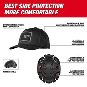Milwaukee Snapback Bump Cap, Black, Ventilated Mesh, Adjustable Fit, Protective Foam Liner, 48-73-1063
