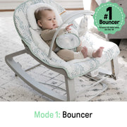 Ingenuity Keep Cozy 3-in-1 Baby Bouncer Rocker Toddler Seat with Vibrations Pink Burst 12909