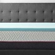Lucid Memory Foam Mattress Topper, 2-Inch Cooling Gel and Aloe Infused Plush, Queen, Blue
