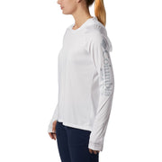 Columbia PFG Tidal Tee Long-Sleeve Hoodie for Ladies - White/Cirrus Grey Logo - L