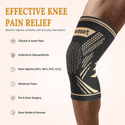 Reosot Copper Knee Brace 2-Pack, Compression Knee Sleeves with Copper-Infused Fabric, Black, Large