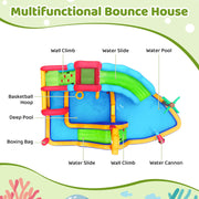 Neche Large 11-in-1 Inflatable Water Slide Bounce House, 222 in Length, 135 in Width, 82 in Height, 450W Blower, Holds Up to 6 Kids Ages 3-8, Max Weight 495 lbs