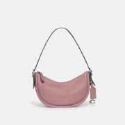 COACH CC439-LHVSE Luna Shoulder Bag, Soft Pebble Leather, Silver/Faded Blue, Adjustable Strap, 10.5in L x 6.25in H x 2.5in W,