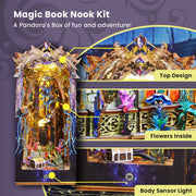 Marycele 24MBN01010101 Book Nook Kit, 3D Wooden Puzzle with Sensor-Activated LED Light, Hardwood and Cardboard