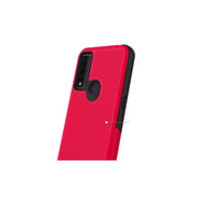 onn. Slim Rugged Phone Case with Built-in Microbial Protection for Alcatel TCL 4X 5G, Red