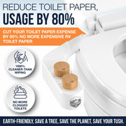 Clean Camper RV Bidet Attachment, Custom Fit for Thetford V VI and SeaFlo Plastic Toilets, Dual Self-Cleaning Nozzles, Easy Installation Kit, White
