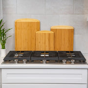 Greener Chef 3-Piece Organic Bamboo Cutting Board Set with Deep Juice Grooves Two Tone