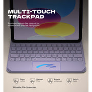 Dexnor iPad Keyboard Case with Backlit Multi-Touch Trackpad, Ultra-Thin Magnetic Detachable Folio, Purple, Compatible with iPad 11th Gen A16 11in and 10th Gen 10.9in, 3000542