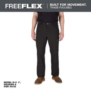 Milwaukee Electric FREEFLEX Tech Work Utility Pants, Black, 32 in. Waist, 30 in. Length, 7 Pockets, Wind and Water Resistant, M651B-3230