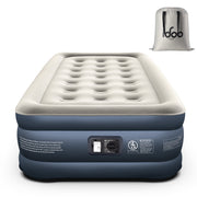iDOO Twin Size Air Mattress, 18in Thick Inflatable Airbed with Built-in Pump, Waterproof PVC, 560lb Max Load, Gray