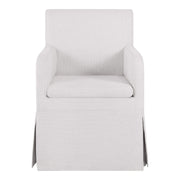 My Texas House MT6425004710007 Wren Slipcover Dining Chair with Rolling Caster Wheels, Cream Linen Fabric