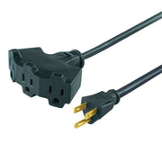 Hyper Tough Outdoor Extension Cord, 16AWG, 3 Prong Triple Outlet, Moisture-Resistant, Green, 25 Ft, 13 Amps