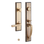 Signature Hardware 552055AB Aurick Solid Brass Entrance Door Set - Lever Handle - Right Hand