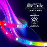 Monster TV Backlight LED Light Strip with HDMI Color Sync Box for TVs up to 85 inch, Smart Wi-Fi RGB+IC Color Flow, Works with Razer Chroma, Alexa, Google, Siri, Music Mode, Custom Scenes, Schedules