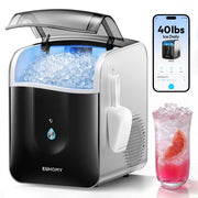 EUHOMY Countertop Nugget Ice Maker, 40 lb/24H, Self-Cleaning, Smart App Control, Black