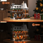 BuildingBoat Bailey House Building Blocks Kit, 1549 Pieces, Wonderful Life Christmas Theme, Brown