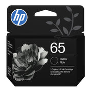 HP N9K02AN#RFD 65 Black Original Ink Cartridge, Sharp Vibrant Black Prints, 120 Page Yield, Eco-Friendly Design